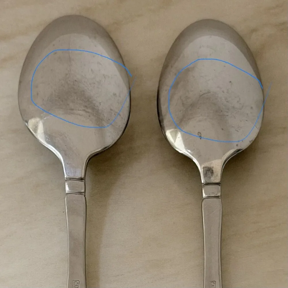 3pc Cambridge Cherish Dinner Knife and Spoons Stainless Frosted Handle